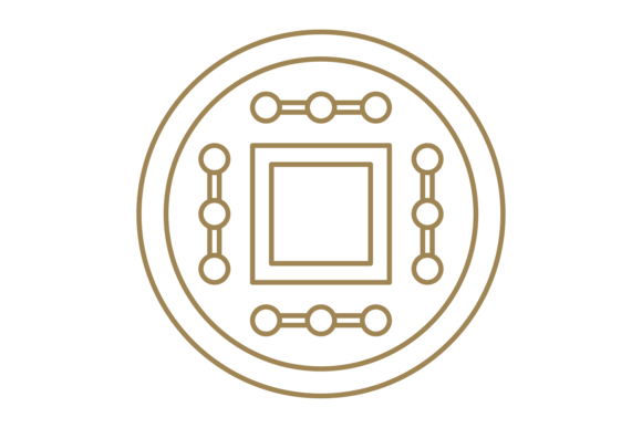 Download Feng Shui Coin. Golden Oriental Symbol O - Golden Collection
