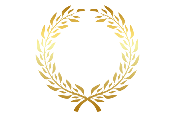 Download Decorative Round Wreath Badge. Golden Fo - Golden Collection