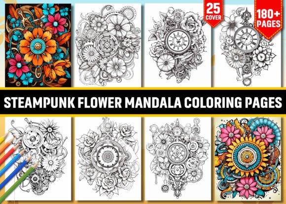 Download Steampunk Flower Mandala Coloring Pages - Flower mandala Collection