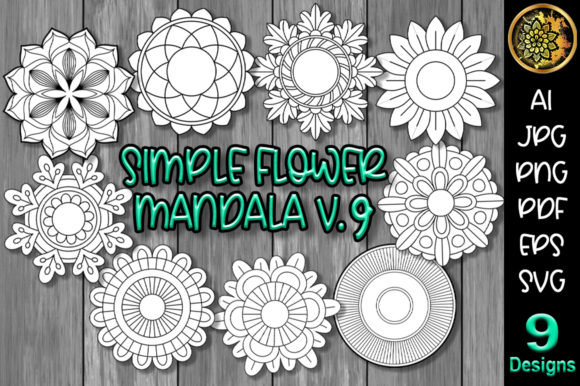 Download Simple Flower Mandala Set-9 - Flower mandala Collection