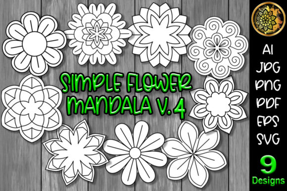 Download Simple Flower Mandala Set-4 - Flower mandala Collection