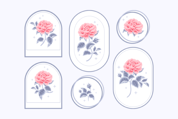 Download Classic Winter Rose Floral Logo Set - Logo Collection
