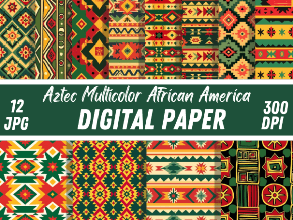 Download Aztec Multicolor African America Pattern - Multicolor Collection