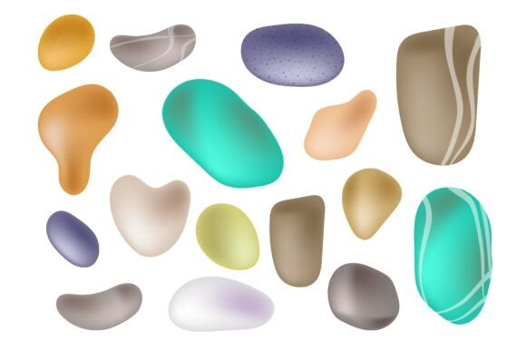 Download Set of Multicolored Sea Stones Collected - Multicolor Collection