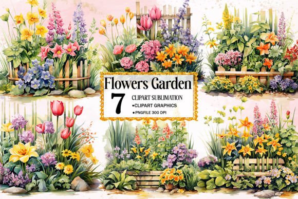 Download Flowers Garden Sublimation Clipart - Garden Collection